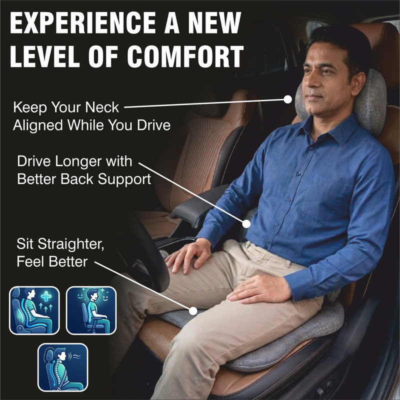 Breathable Mesh Cover: The 3D air-mesh fabric promotes airflow, keeping you cool and preventing heat buildup.