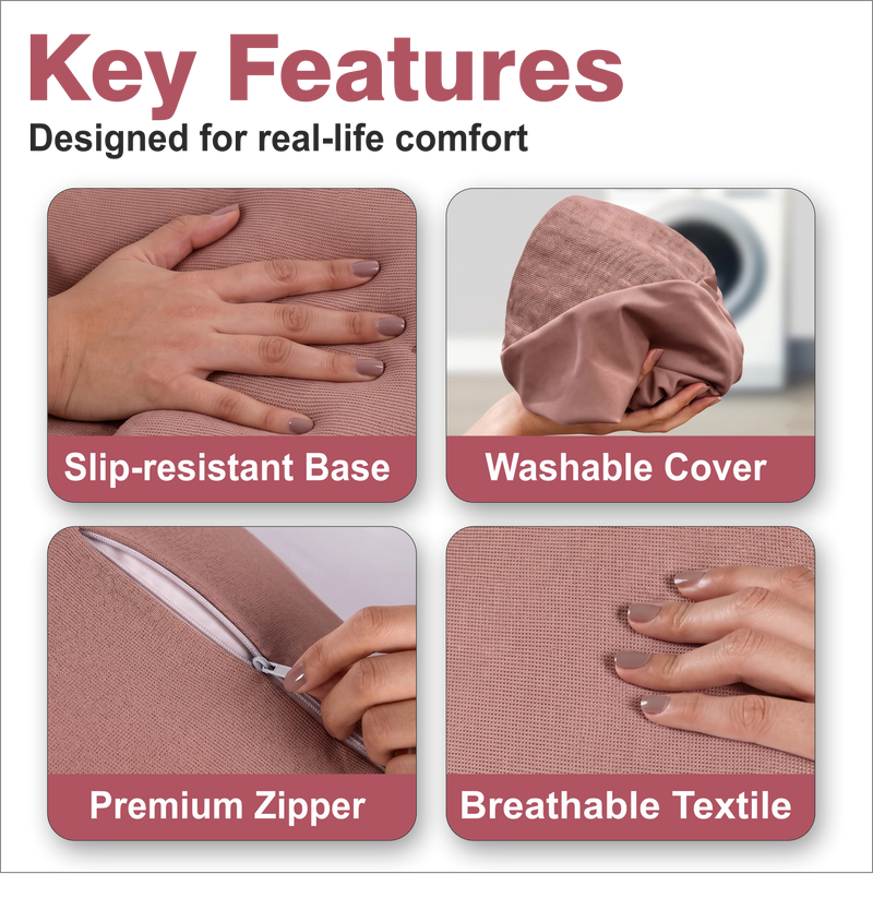 Premium Hi-Per Memory Foam: Crafted with advanced Hi-Per foam, this pillow offers a plush yet stable feel. It adapts to your unique shape while maintaining its supportive structure over time, unlike regular foam that loses its stability.