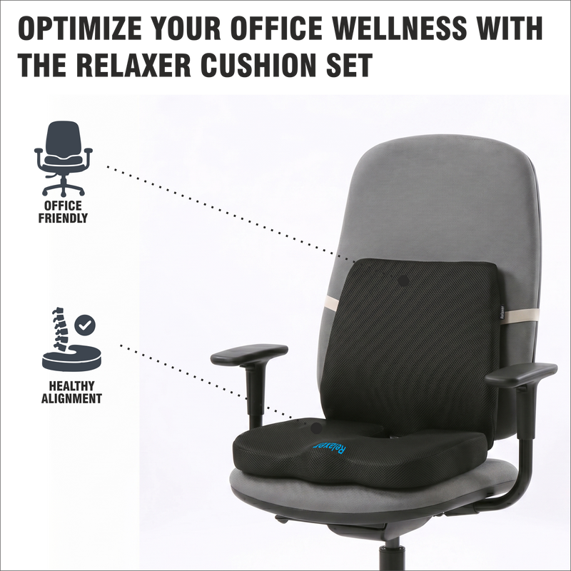 Dual Support System: This combo includes an ergonomic Lumbar Backrest to maintain natural spinal curvature and a Coccyx Seat Cushion featuring a U-shaped cutout to relieve pressure on the tailbone and sciatica nerve.
