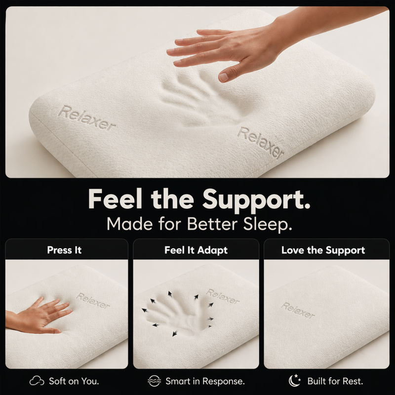 Ergonomic Support: Crafted from high-quality, high-density material that contours to your head and neck, offering therapeutic relief for side, back, and stomach sleepers.