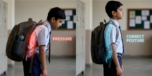 School bag damaging child spine — Relaxer orthopedic support