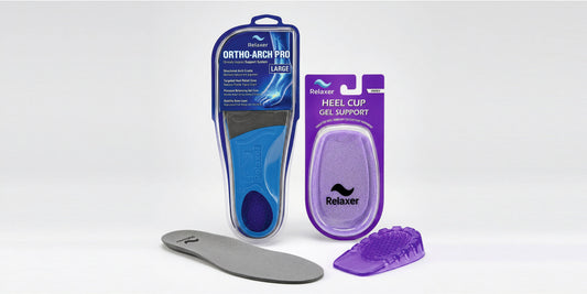 Gel heel cup vs orthotic insole comparison — Relaxer heel pain