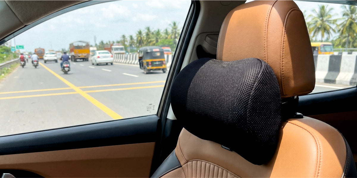Car neck rest on Indian highway — Relaxer car headrest