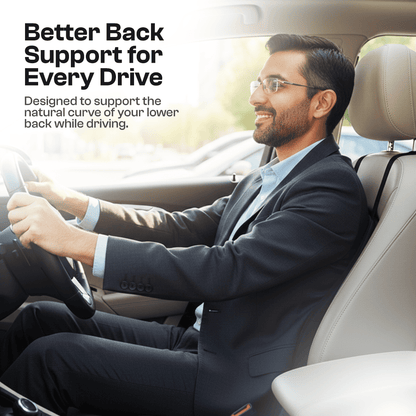 Relaxer Car Back Seat Rest | Lumbar Support Cushion | Ergonomic Driving Comfort