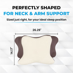 Cervical Butterfly Pillow | Orthopedic Memory Foam for Neck & Shoulder Pain | Ergonomic Contour Design | Dual Height Support | Side Sleeper Pillow with Arm Rest