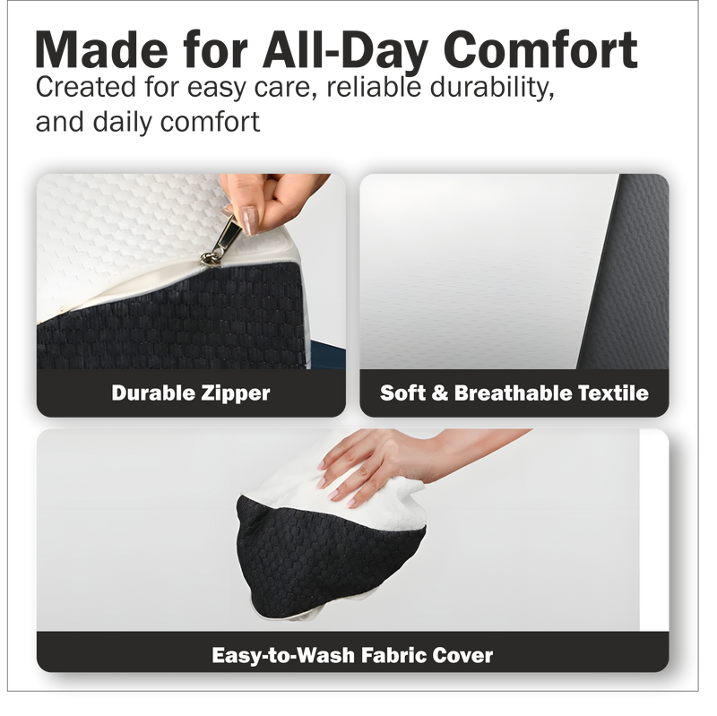 Breathable & Washable Cover: Comes with a soft, breathable, and removable jacquard cover that is machine-washable for easy maintenance.