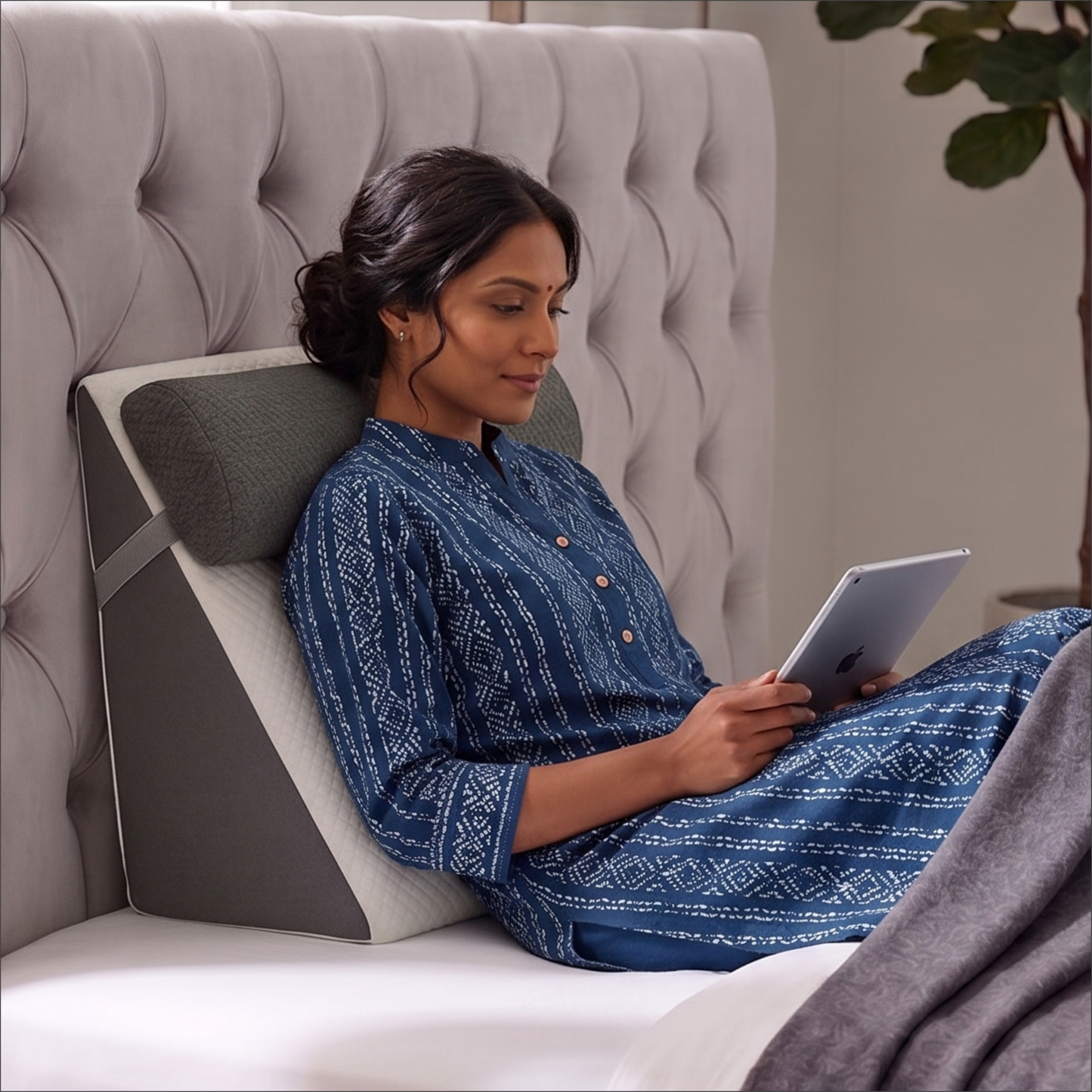 Relaxer Orthopedic Bed Wedge Pillow with Adjustable Bolster