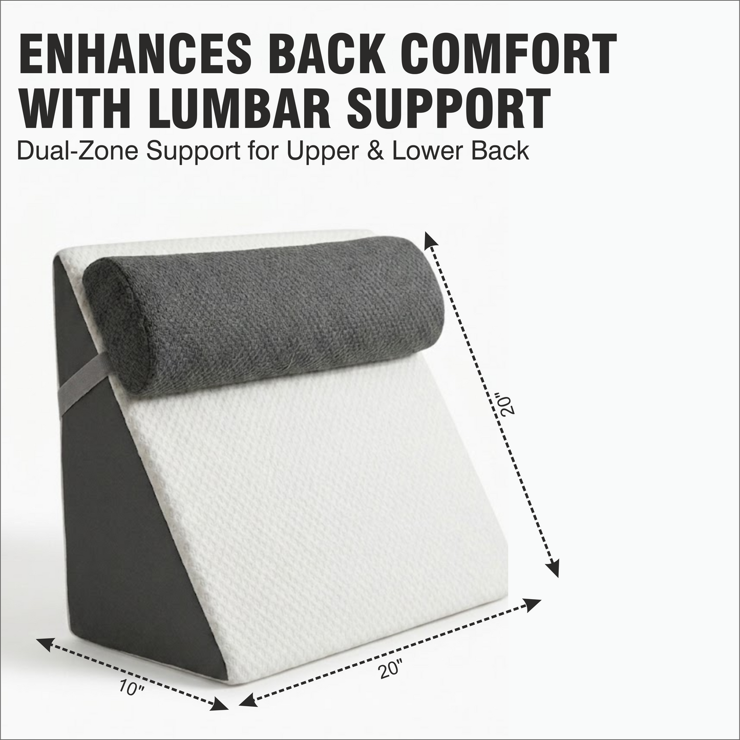 Relaxer Orthopedic Bed Wedge Pillow with Adjustable Bolster