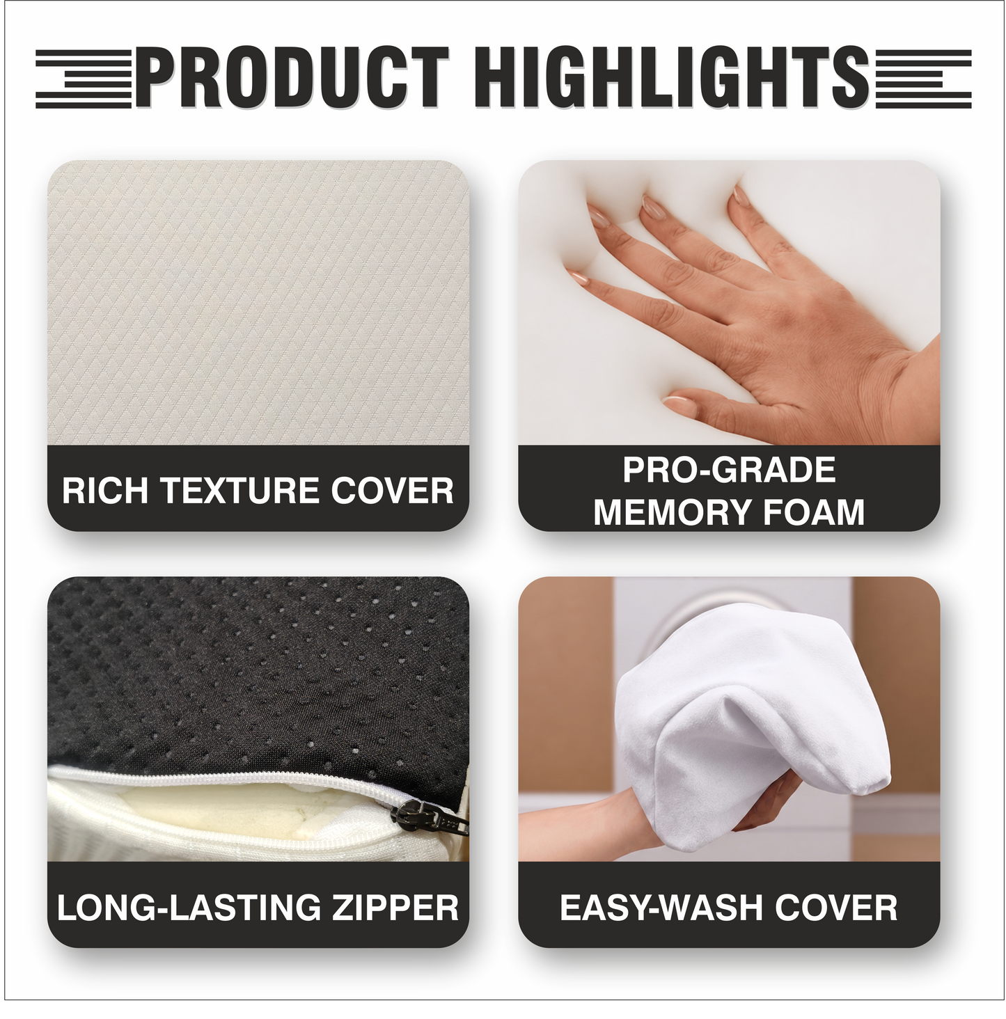 Relaxer Orthopedic Bed Wedge Pillow with Adjustable Bolster