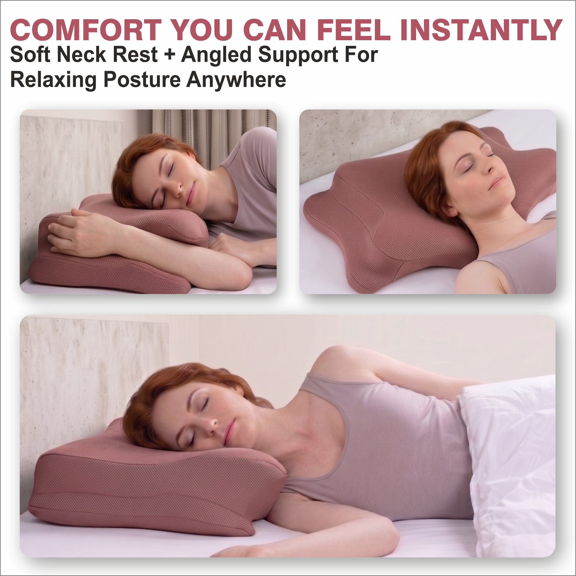 Relaxer Butterfly Cervical Pillow | Memory Foam Neck & Shoulder Support | Relieves Neck Pain, Arm Numbness & Snoring | All Sleepers - Relaxer