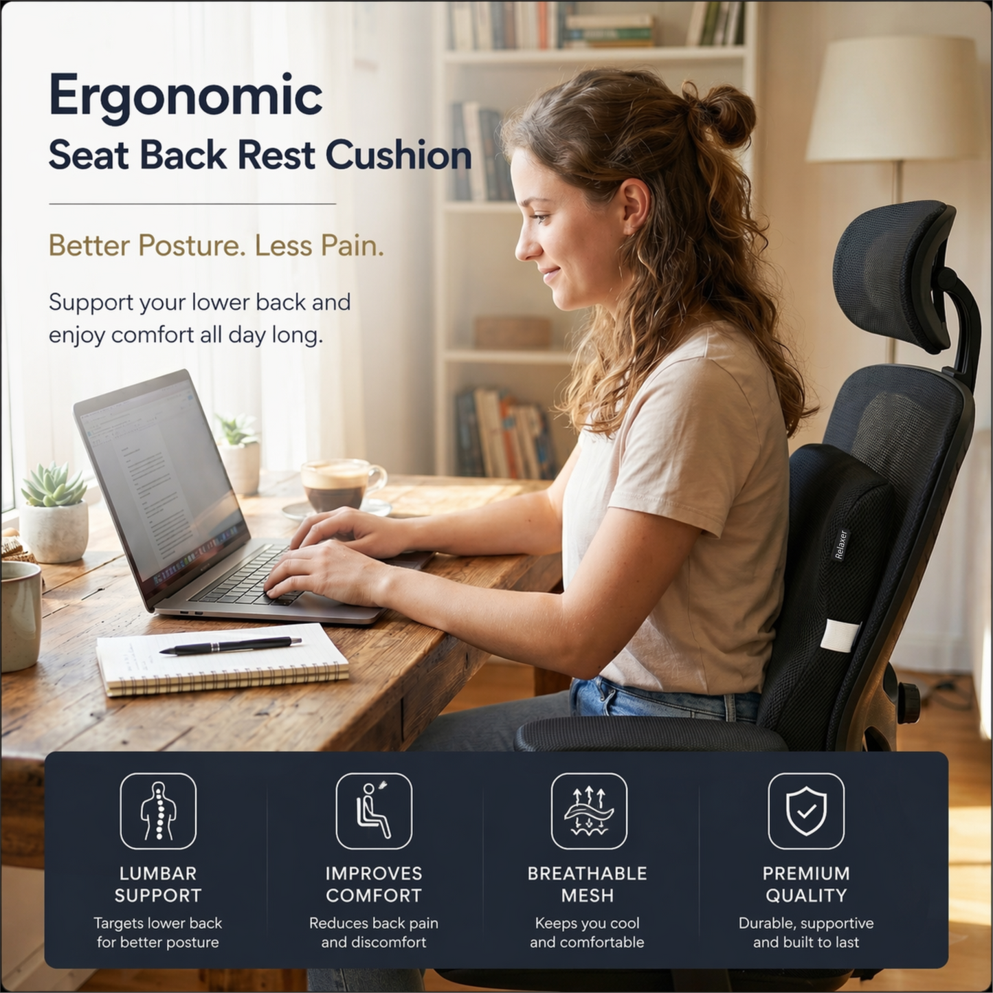 Relaxer Orthopedic Chair Backrest