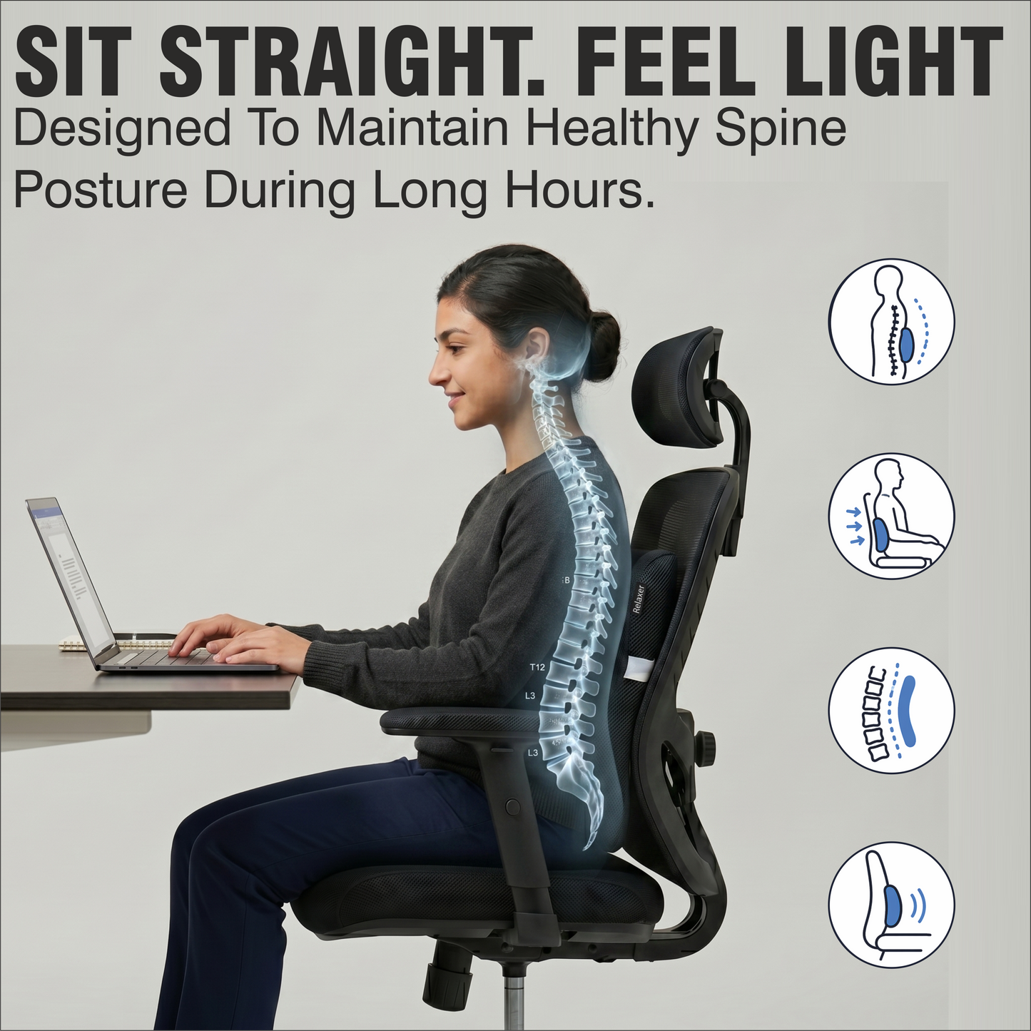 Relaxer Orthopedic Chair Backrest