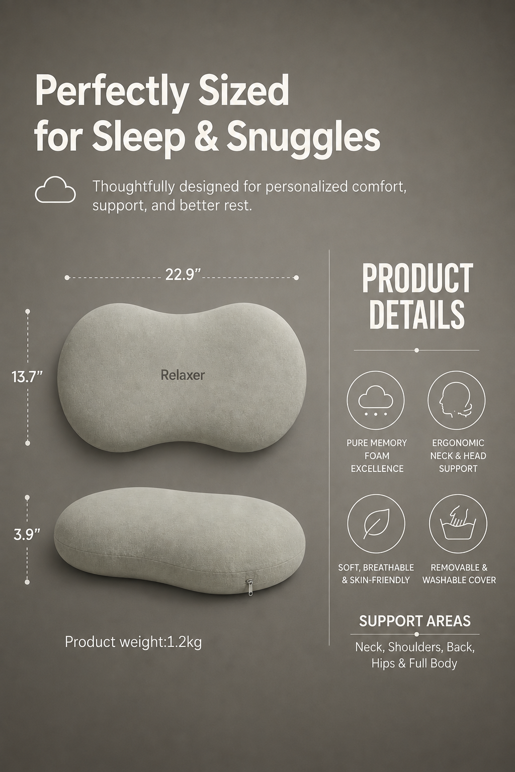 Cuddle Pillow for Hugging, Comfort & Better Sleep Relaxer