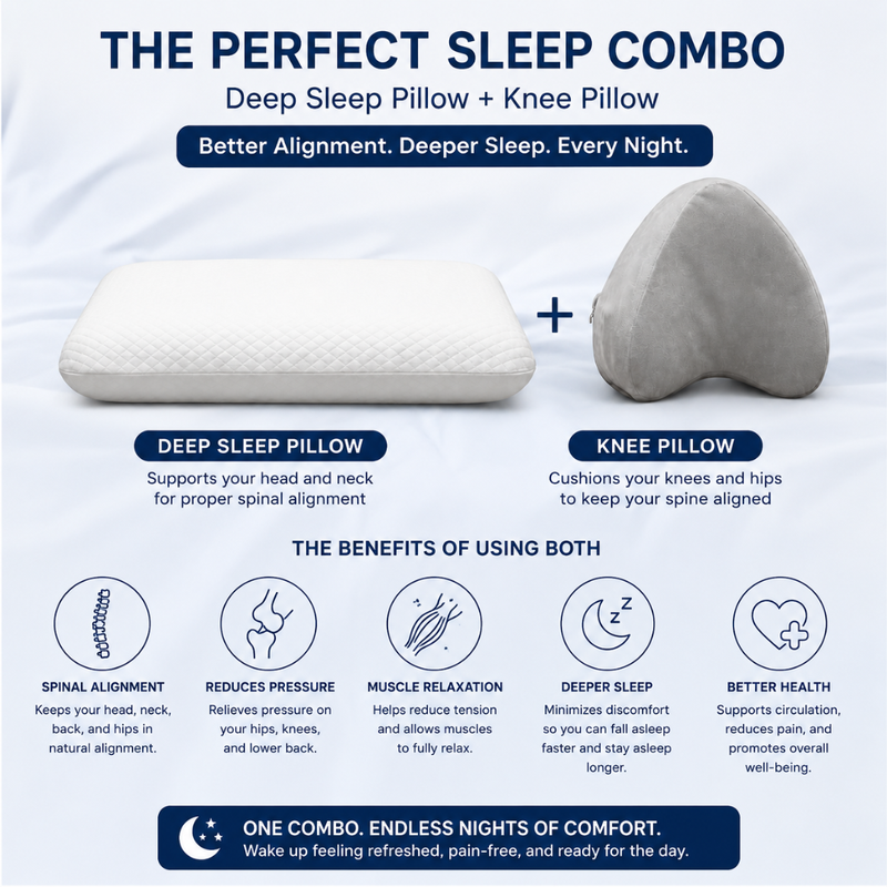 Premium Comfort Duo: Includes a contouring Deep Sleep Head Pillow and a supportive contoured Knee Pillow.