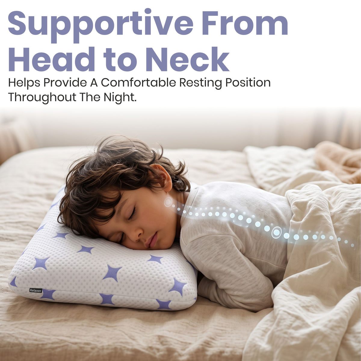Kids Latex Pillow for Sleeping | Cool-Tec Fabric, Breathable & Soft Cushioning, Head and Neck Support, Relaxer