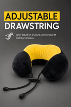 Memory Foam Travel Neck Pillow with Adjustable Drawstring Relaxer