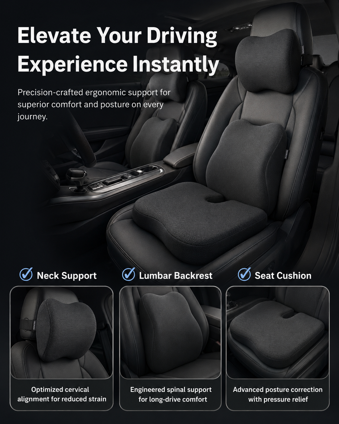 Orthopedic Car Comfort Combo for Neck & Back Support Relaxer