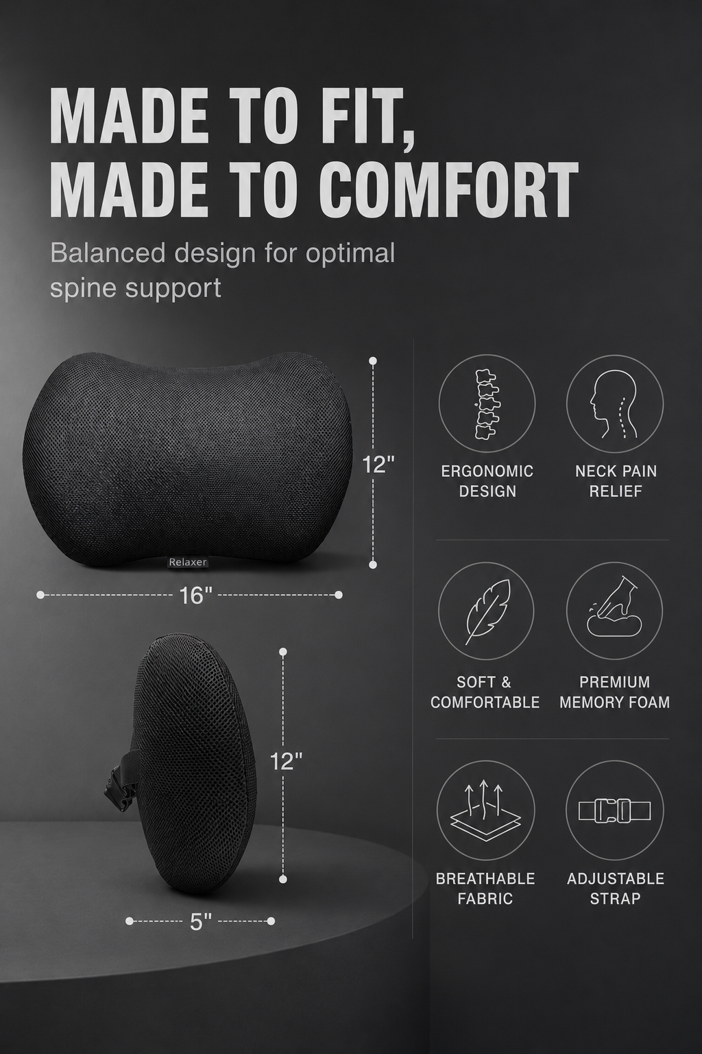 Orthopedic Car Comfort Set for Neck & Back Support Relaxer