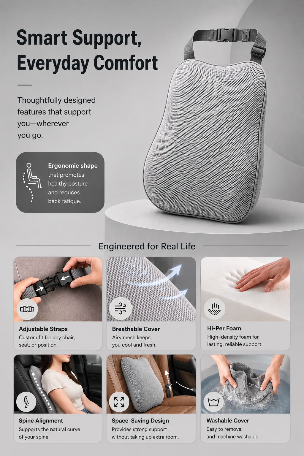 Orthopedic Car Lumbar Support for Back Pain Relief Relaxer