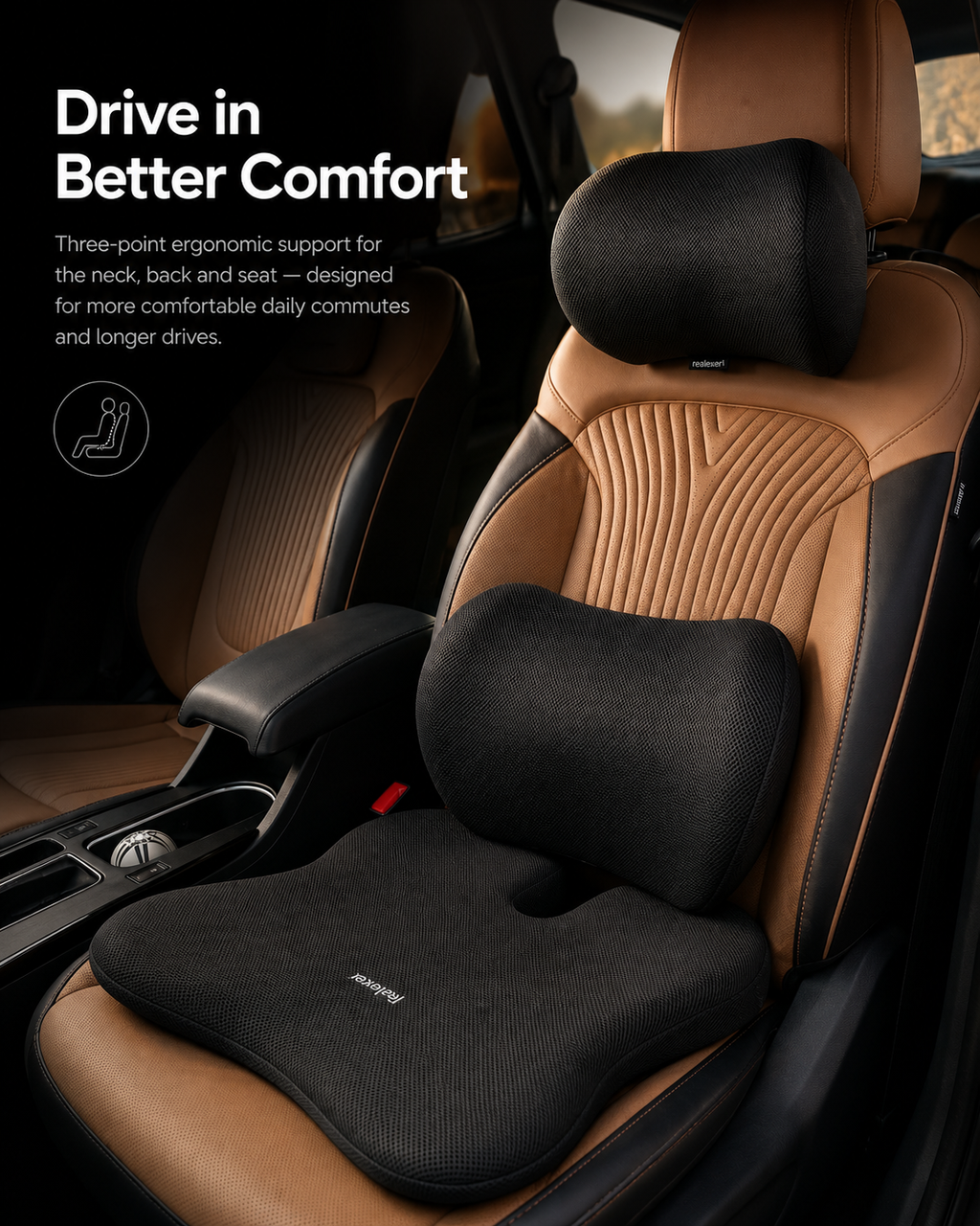 Orthopedic Car Seat Combo for Neck & Back Support Relaxer