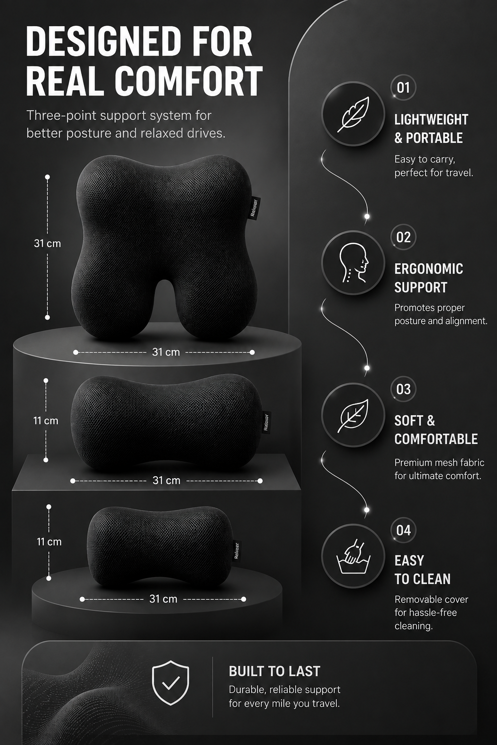 Orthopedic Car Seat Combo for Neck & Back Support Relaxer