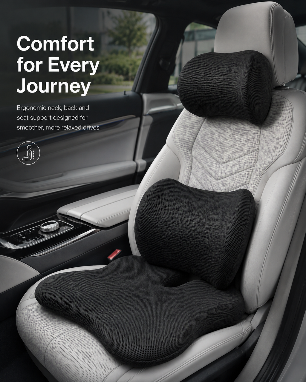 Orthopedic Car Seat Combo for Neck & Back Support Relaxer