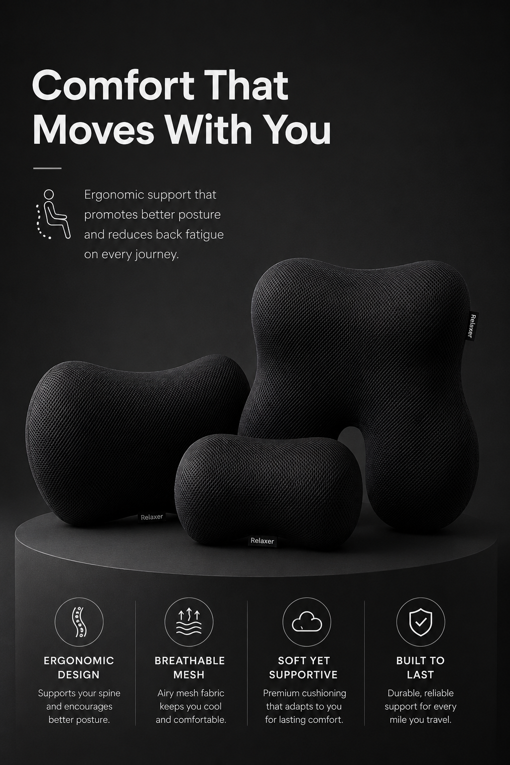 Orthopedic Car Seat Combo for Neck & Back Support Relaxer