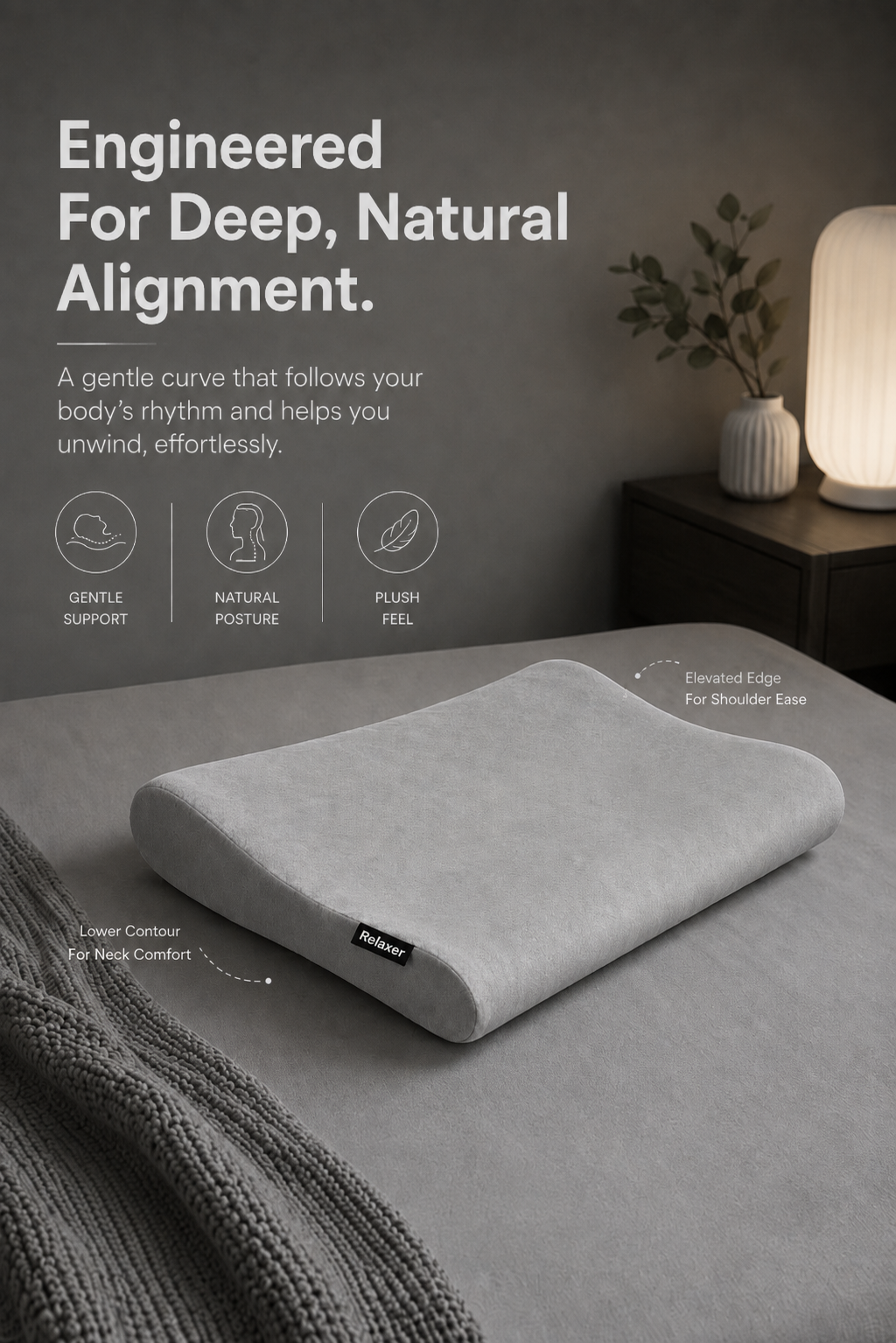 Orthopedic Contour Pillow for Neck & Shoulder Support Relaxer