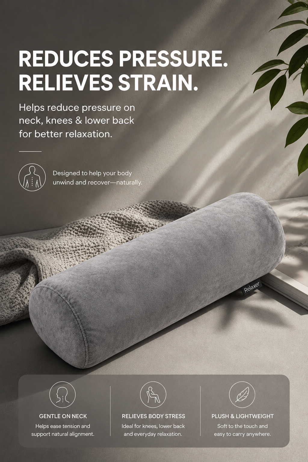Orthopedic Half Moon Pillow for Neck, Back & Leg Support Relaxer