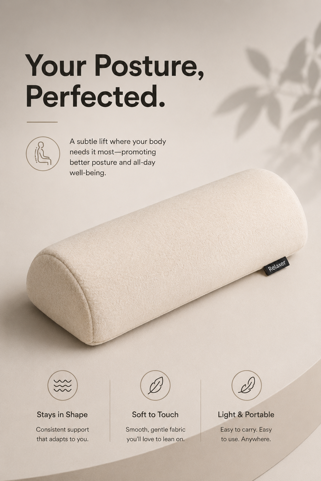 Orthopedic Half Moon Pillow for Neck, Back & Leg Support Relaxer