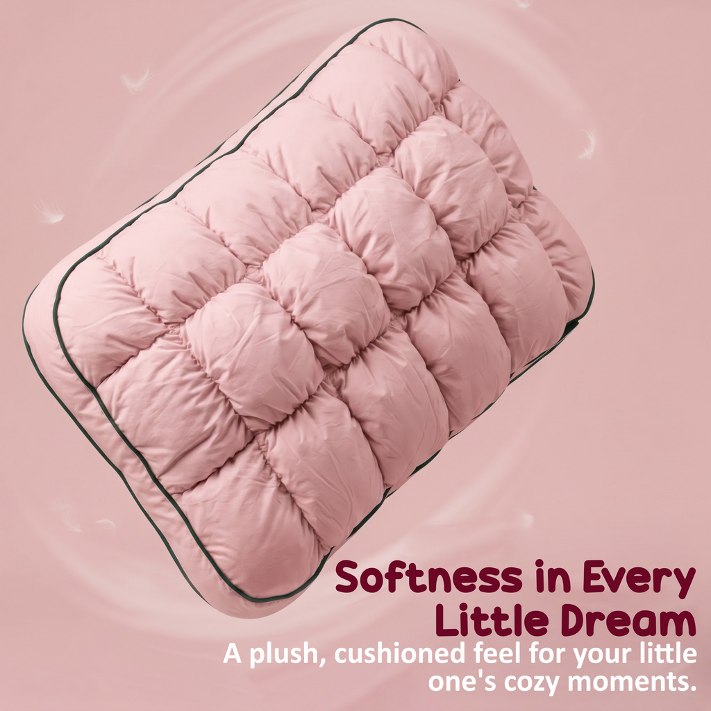 Orthopedic Kids Plush Pod Pillow for Side, Back & Stomach Sleepers | Ultra-Soft Quilted Cushion for Sleeping & Relaxation Relaxer