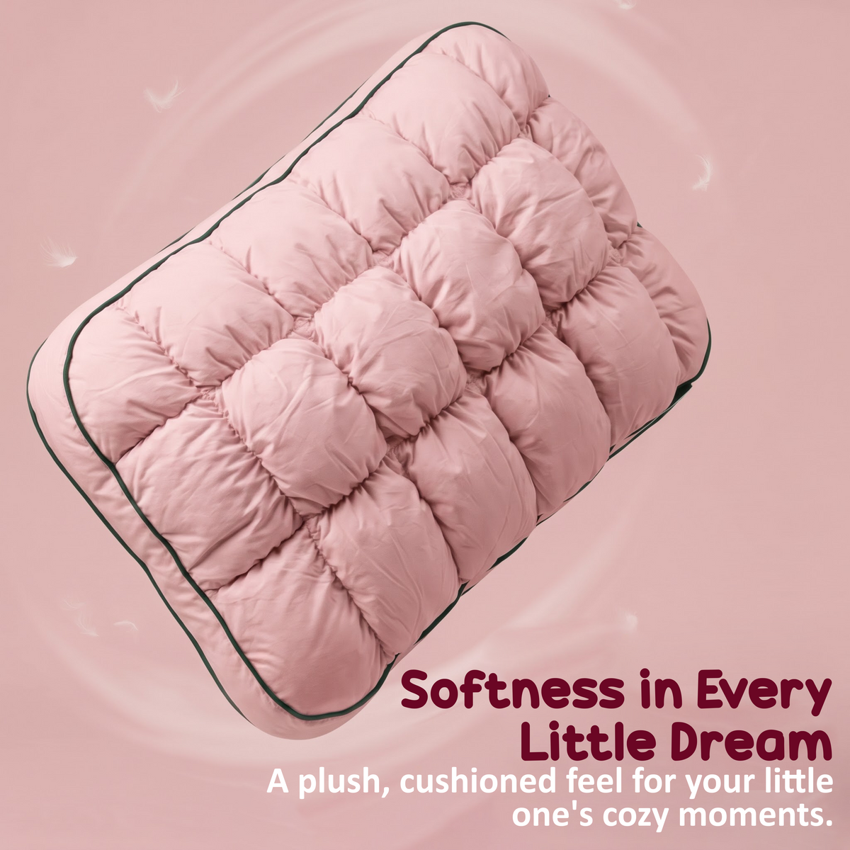 Orthopedic Kids Plush Pod Pillow for Side, Back & Stomach Sleepers | Ultra-Soft Quilted Cushion for Sleeping & Relaxation Relaxer