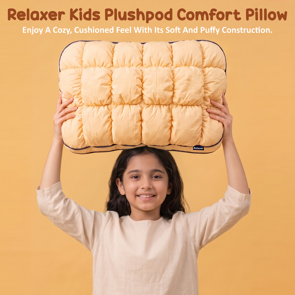 Orthopedic Kids Plush Pod Pillow for Side, Back & Stomach Sleepers | Ultra-Soft Quilted Cushion for Sleeping & Relaxation Relaxer
