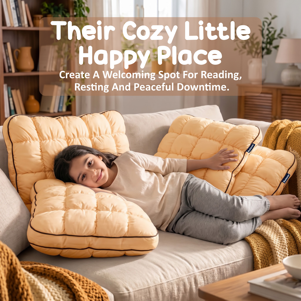 Orthopedic Kids Plush Pod Pillow for Side, Back & Stomach Sleepers | Ultra-Soft Quilted Cushion for Sleeping & Relaxation Relaxer