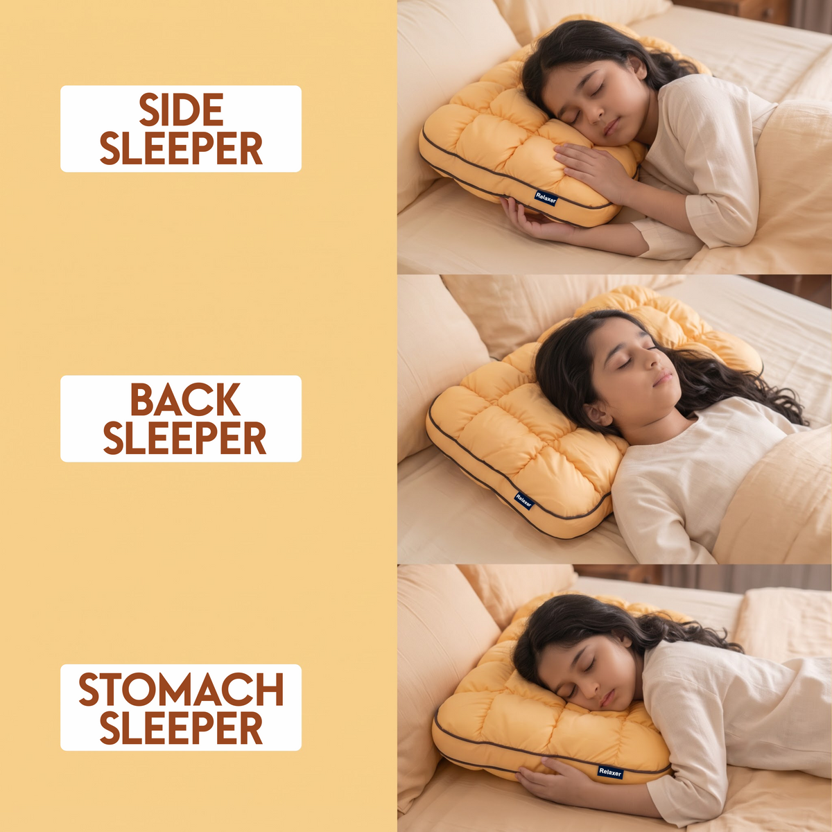 Orthopedic Kids Plush Pod Pillow for Side, Back & Stomach Sleepers | Ultra-Soft Quilted Cushion for Sleeping & Relaxation Relaxer