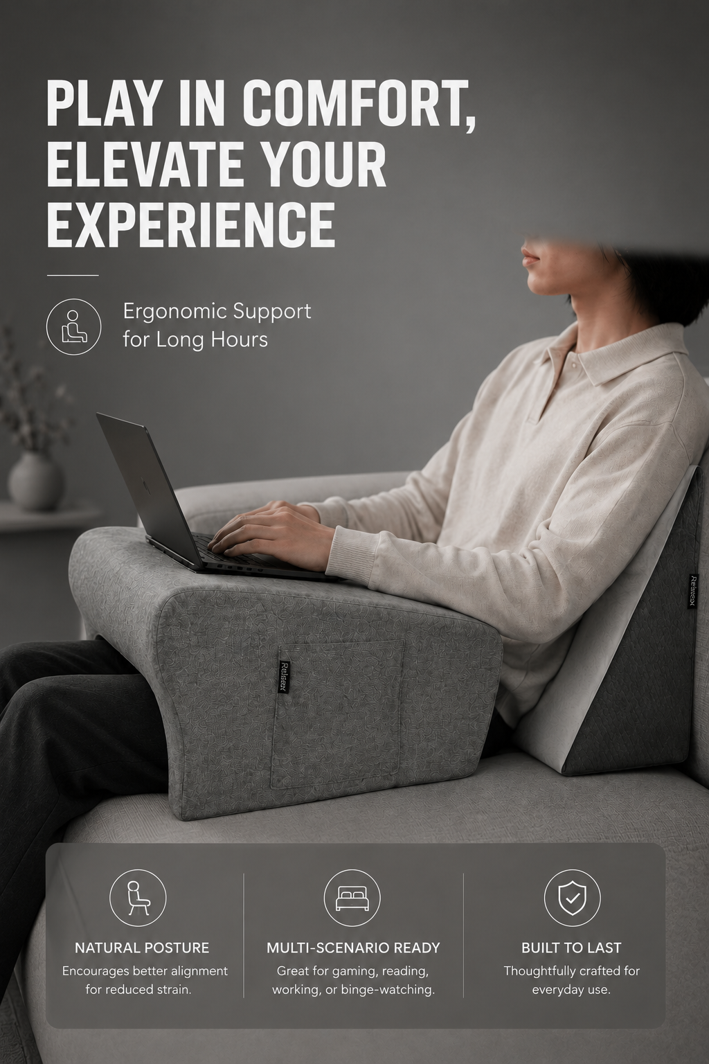 Orthopedic Lap Desk Pillow Combo for Work & Reading Relaxer