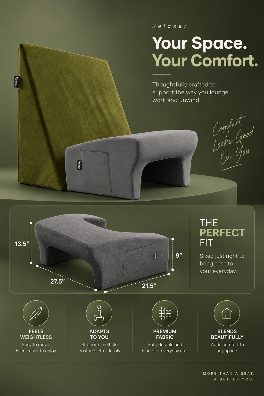Orthopedic Lap Desk Pillow Combo for Work & Reading Relaxer