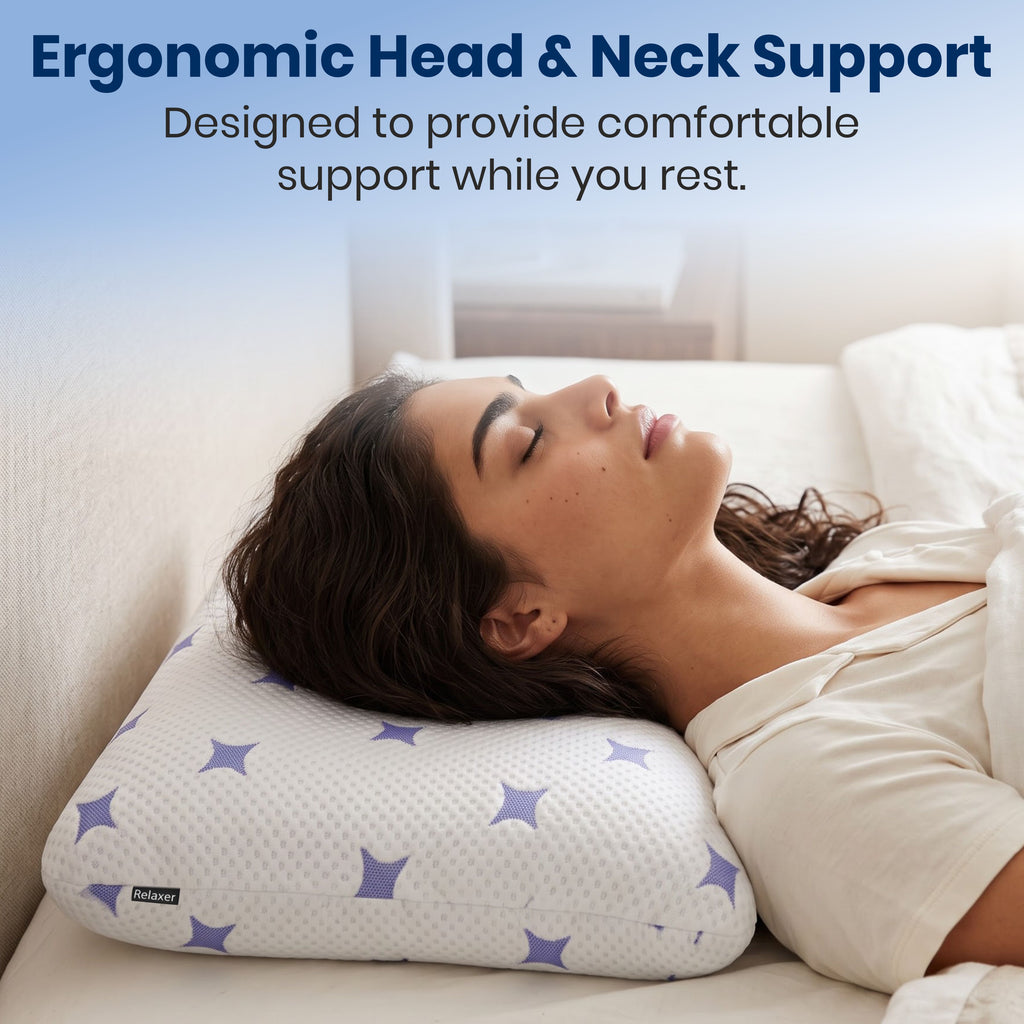 Orthopedic Latex Pillow for Head & Neck Support | Cooling Cool-Tec Fabric, Breathable Relaxer