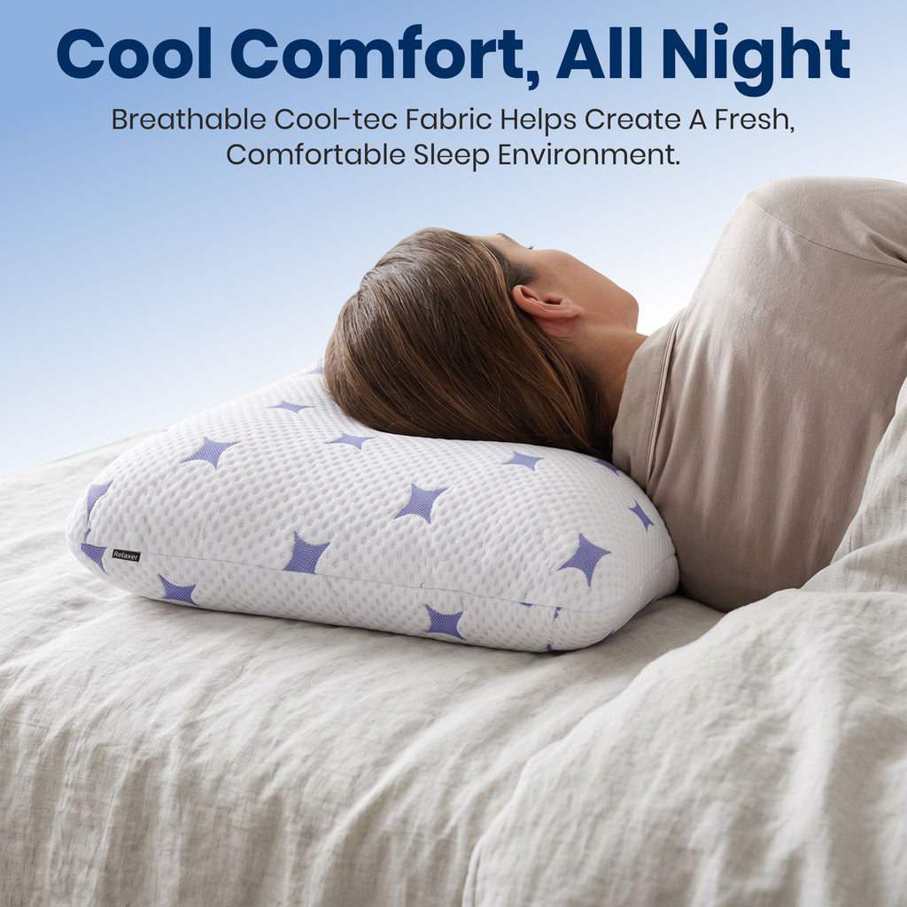 Orthopedic Latex Pillow for Head & Neck Support | Cooling Cool-Tec Fabric, Breathable Relaxer
