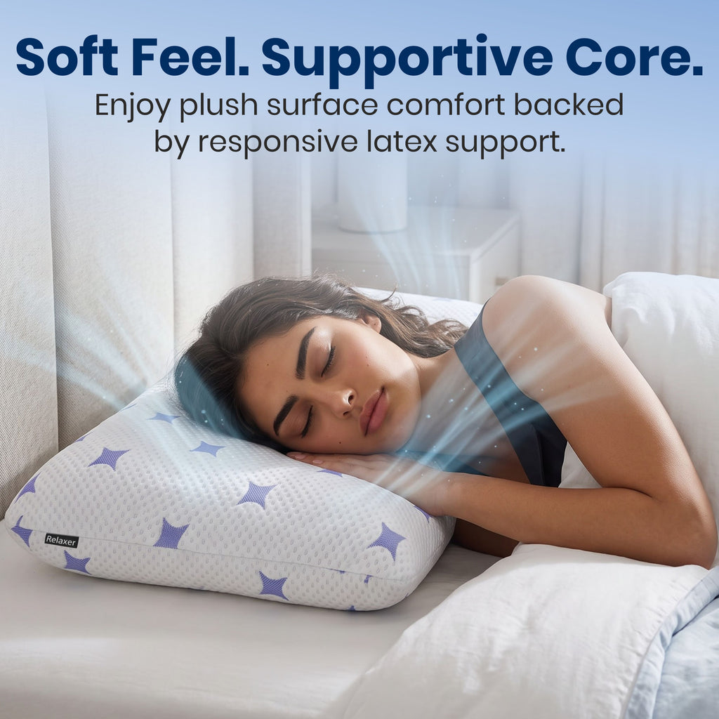 Orthopedic Latex Pillow for Head & Neck Support | Cooling Cool-Tec Fabric, Breathable Relaxer