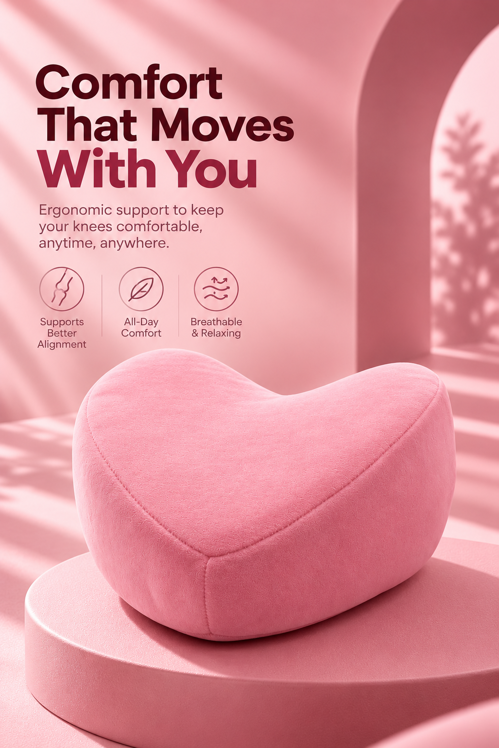 Orthopedic Memory Foam Knee Pillow for Pain Relief Relaxer
