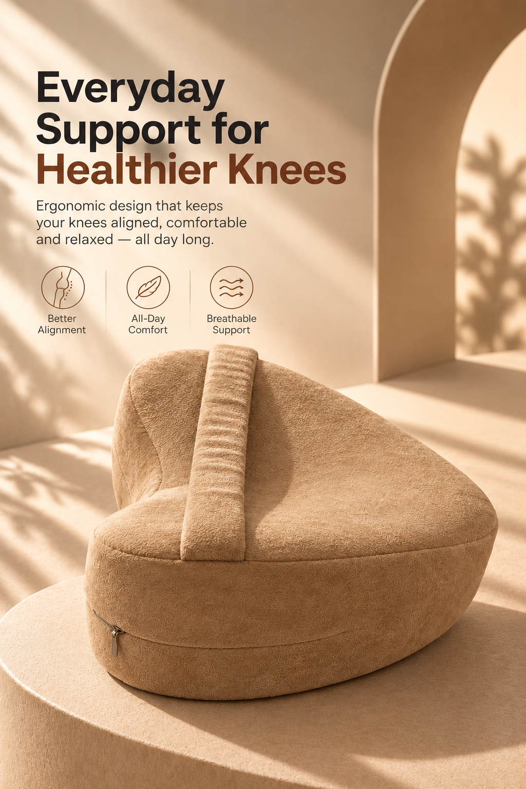 Orthopedic Memory Foam Knee Pillow for Pain Relief Relaxer