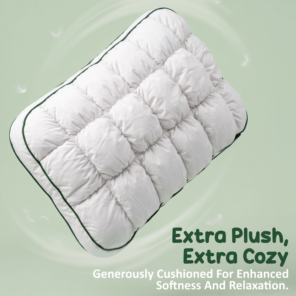 Orthopedic Memory Foam Plush Pod Pillow For Side, Back & Stomach Sleepers Relaxer