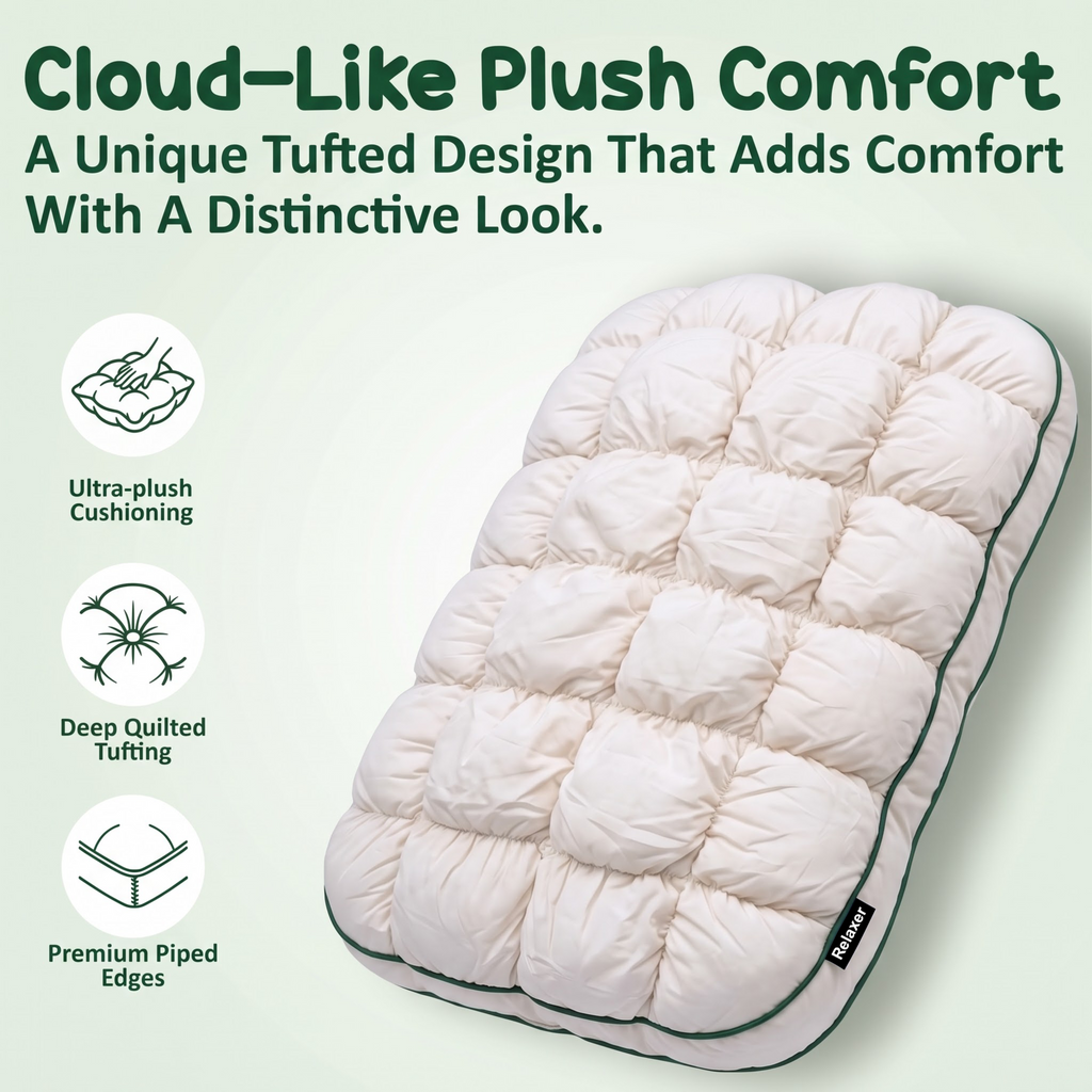 Orthopedic Memory Foam Plush Pod Pillow For Side, Back & Stomach Sleepers Relaxer