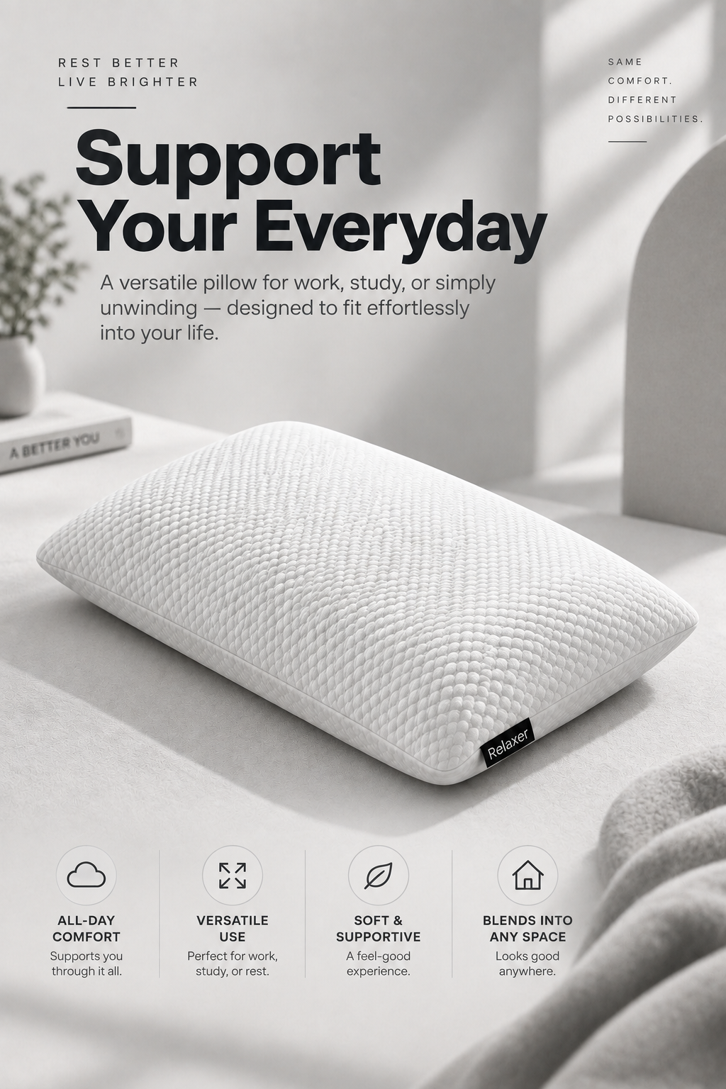 Orthopedic memory super soft pillow Relaxer