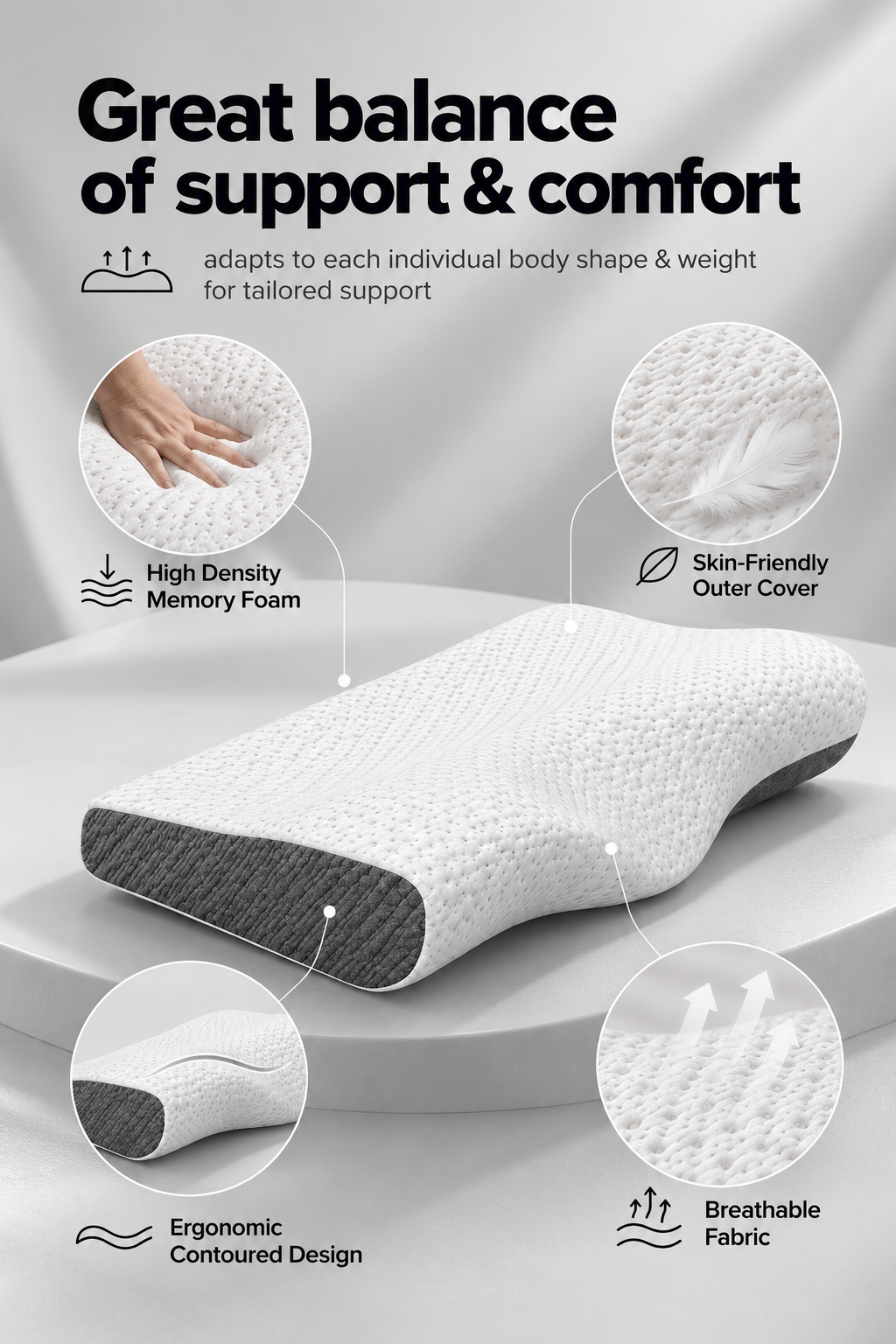 Orthopedic Neck Shoulder Pillow for Pain Relief & Support Relaxer