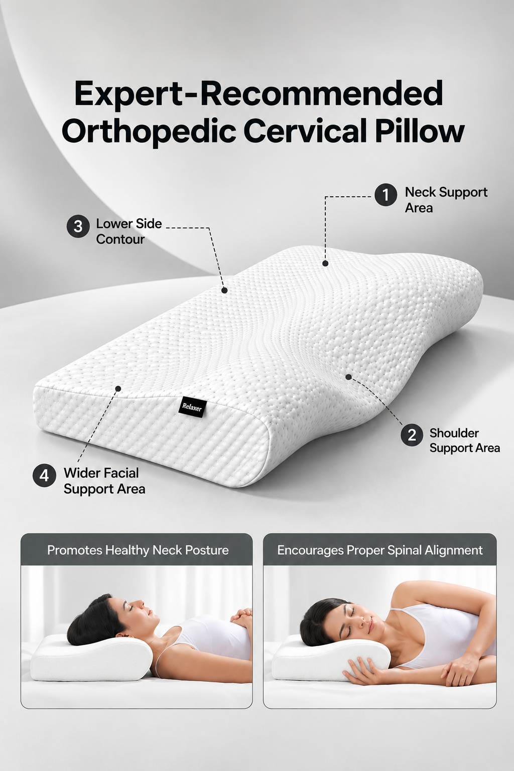 Orthopedic Neck Shoulder Pillow for Pain Relief & Support Relaxer