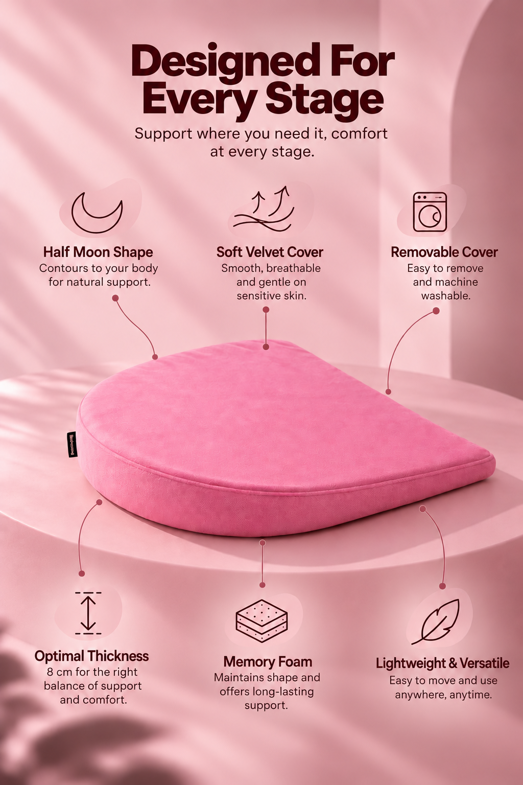 Orthopedic Pregnancy Relief Pillow for Maternity Comfort Relaxer