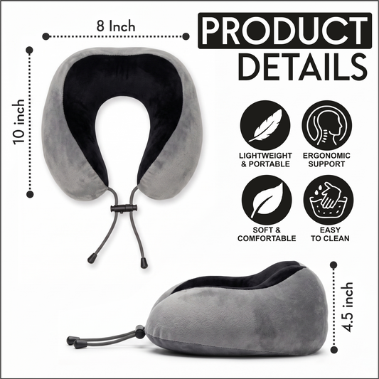 Relaxer Travel Neck Pillow - Grey - Image 2