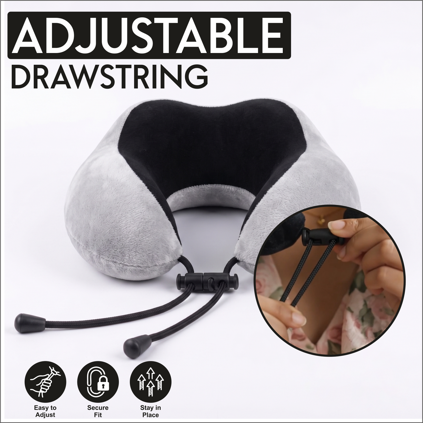 Relaxer Travel Neck Pillow - Grey - Image 3